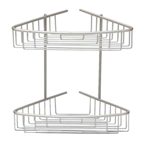 Ραφιέρα Μπάνιου Γωνιακή 2όροφη 35.5x21x35cm 0.83kg Αλουμίνιο