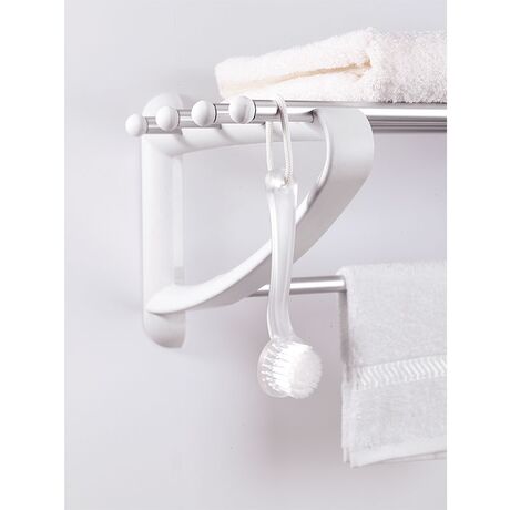 PRIMANOVA Ραφιέρα Μπάνιου για Πετσέτες 50x29.5x20cm Αλουμίνιο-Πλαστικό 0.58kg Λευκή