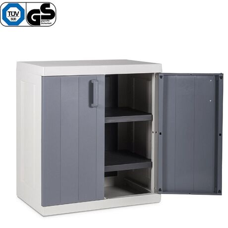 TOOMAX Ιταλίας XXL Πλαστική Ντουλάπα 89x54x96cm 16.4kg με 2 Εσωτερικά Ράφια-3 Χώρους MAX Αντοχή 120kg ANNIVERSARY MEGA LIGHT GREY/BASALT GREY XXL TUV/GS FASHION