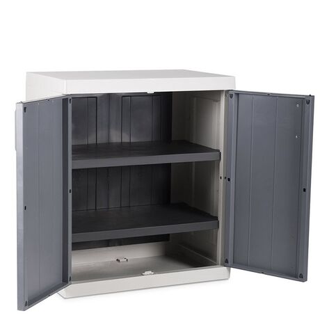 TOOMAX Ιταλίας XXL Πλαστική Ντουλάπα 89x54x96cm 16.4kg με 2 Εσωτερικά Ράφια-3 Χώρους MAX Αντοχή 120kg ANNIVERSARY MEGA LIGHT GREY/BASALT GREY XXL TUV/GS FASHION