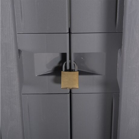 TOOMAX Ιταλίας XXL Πλαστική Ντουλάπα 89x54x190cm 28,6kg με Χώρισμα-6 Χώρους MAX Αντοχή 220kg ANNIVERSARY MEGA XXL LIGHT GREY/BASALT GREY TUV/GS FASHION