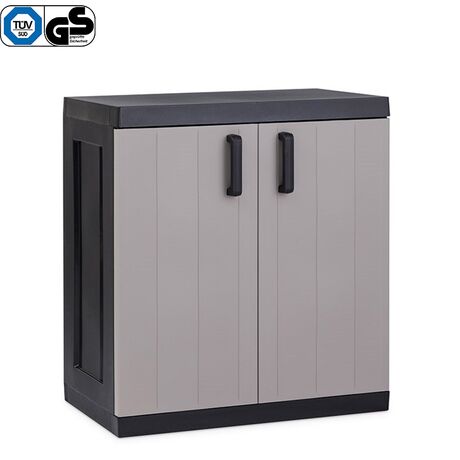 TOOMAX Ιταλίας XXL Πλαστική Ντουλάπα 89x54x96cm 14.75kg με 1 Ρυθμιζόμενο Ράφι- 2 Χώροι MAX Αντοχή 70kg BIOS MEGA BLACK/WARM GREY XXL Πιστοποίηση TUV/GS FASHION