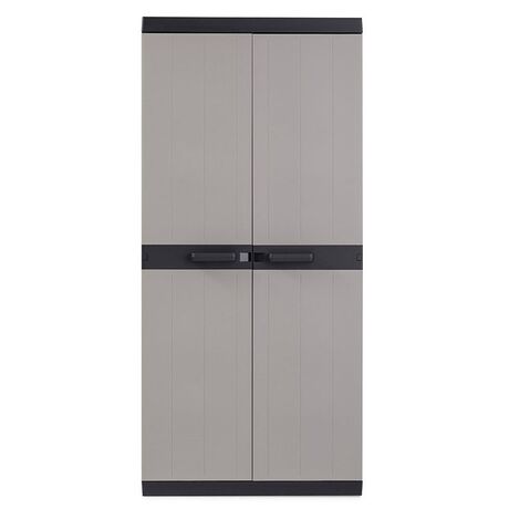 TOOMAX Ιταλίας XXL Πλαστική Ντουλάπα 89x54x190cm 26.13kg με Χώρισμα-6 Χώρους MAX Αντοχή 220kg BIOS MEGA BLACK/WARM GREY XXL Πιστοποίηση TUV/GS FASHION