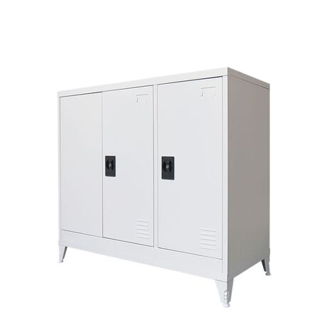 STEELEN Μεταλλική Ντουλάπα-Παπουτσοθήκη Βάρος 35.6kg 115x45x101cm Γαλβανιζέ 3φυλλη με 4 Ράφια και Ρυθμιζόμενα Πόδια - 6 Αποθηκευτικοί Χώροι