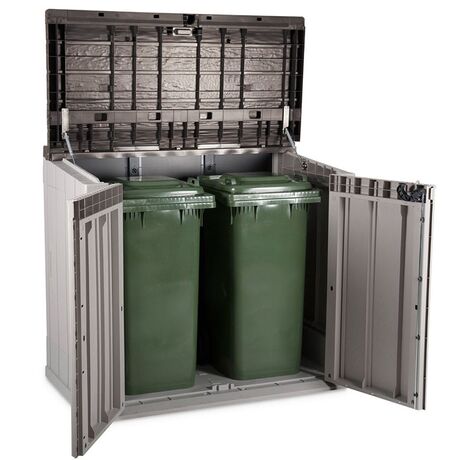 TOOMAX Ιταλίας Αποθήκη Κήπου Βαρέως Τύπου Πλαστική 842lt 129.5x74.5x111cm 20.5kg MASSIF STORER PLUS TAUPE GREY/BROWN