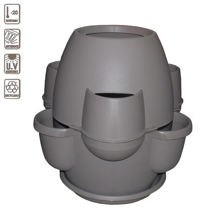 BAMA ITALY Γλάστρα Σύνθεσης XL Ø80x80cm 200lt Πλαστική 8.2kg Oasi Γκρί Καφέ