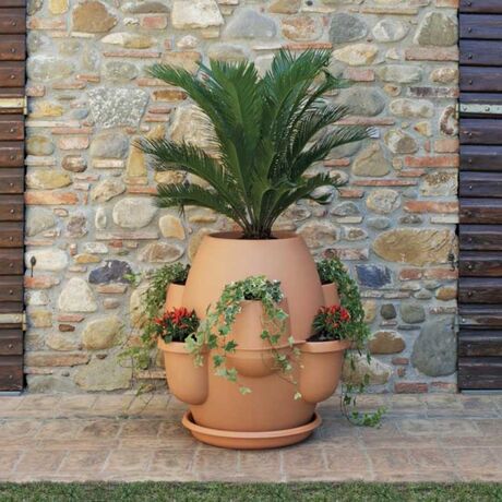 BAMA ITALY Γλάστρα Σύνθεσης XL Ø80x80cm 200lt Πλαστική με Πιάτο 8.2kg Oasi Κεραμιδί