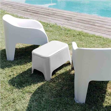 TOOMAX Ορθογώνιο Τραπέζι 59x39x36cm Πλαστικό Βάρος 3.4kg Petra Matte White Ιταλίας