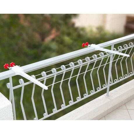 Απλώστρα Ρούχων για Τετράγωνες Κουπαστές Αλουμινίου Βαμμένη Βιδωτή Άπλωμα 11m Αντοχή 30kg Ελλάδος APLOSTRAK