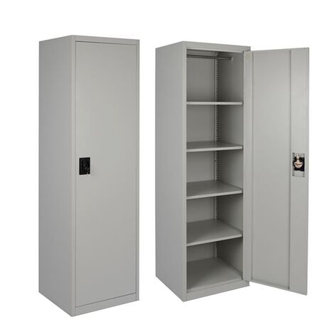 STEELEN Μεταλλική Ντουλάπα 50x45x181cm Πάχους 0.6mm/0.8mm (πάτωμα) Γαλβανιζέ με 4 Ράφια ΧΩΡΙΣ ΠΟΔΙΑ - 5 Αποθηκευτικοί Χώροι