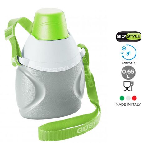 GIOSTYLE Ιταλίας Παγούρι-Θερμός Ψύξης 15x9x21cm 0.65lt 0.27kg CIAO! CANTEEN 600 Γκρι-Λαχανί