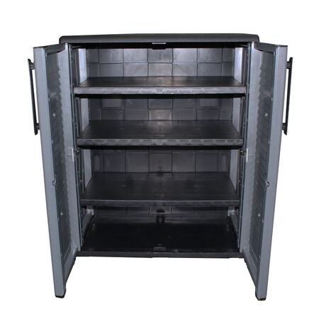 ARTPLAST Ιταλίας Παπουτσοθήκη-Ντουλάπα 68x37x84cm με 3 Ράφια-4Αποθηκευτικούς Χώρους 10kg Μεταλλικούς STRONG Μεντεσέδες Γκρι Σκούρο EASYLINE