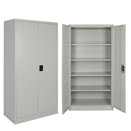 STEELEN Μεταλλική Ντουλάπα 90x45x181cm Πάχους 0.6mm/0.8mm (πάτωμα) Γαλβανιζέ με 4 Ράφια ΧΩΡΙΣ ΠΟΔΙΑ - 5 Αποθηκευτικοί Χώροι