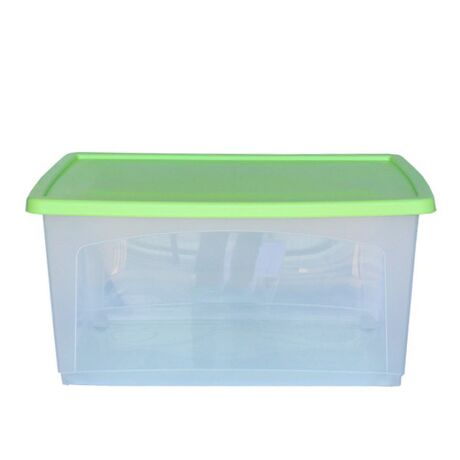 Κουτί Αποθήκευσης 59x40x30cm Πλαστικό 52lt Βάρος 1.25kg με 4 Ρόδες Διάφανο με Λαχανί Καπάκι Ελλάδας