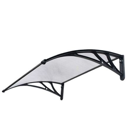 VESTA Στέγαστρο Πόρτας/Παραθύρου 150x80cm Πλαστικό ABS Αλουμίνιο Πάχους 1mm Πολυκαρμπονικό Πάνελ Πάχους 5mm 4.67kg Ανθρακί-Διάφανο