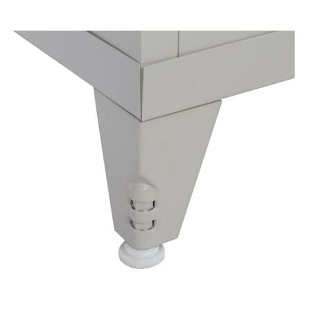 STEELEN Μεταλλική Ντουλάπα - Παπουτσοθήκη 90x45x132cm Πάχους 0.6mm/0.8mm (πάτωμα) Γαλβανιζέ με 3 Ράφια και Ρυθμιζόμενα Πόδια - 4 Αποθηκευτικοί Χώροι