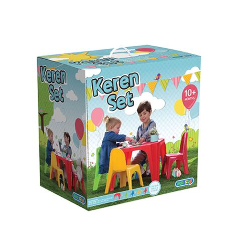 STARPLAY Σετ Πλαστικό Τραπέζι 55x55x37.5cm + 4 Πλαστικές Καρέκλες 35x28x41cm (x4) KEREN SET