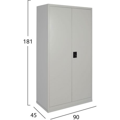 STEELEN Μεταλλική Ντουλάπα 100x45x181cm ΧΩΡΙΣ ΠΟΔΙΑ Πάχους 0.6mm/0.8mm (πάτωμα) Γαλβανιζέ με 4 Ράφια - 5 Αποθηκευτικοί Χώροι