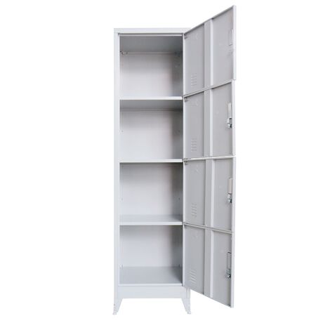 STEELEN Μεταλλική Ντουλάπα-Φοριαμός (Locker) 50x45x190cm 4 Ντουλάπια Πάχος 0.4mm 24kg Γκρι Ανοικτό
