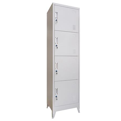 STEELEN Μεταλλική Ντουλάπα-Φοριαμός (Locker) 50x45x190cm 4 Ντουλάπια Πάχος 0.4mm 24kg Γκρι Ανοικτό