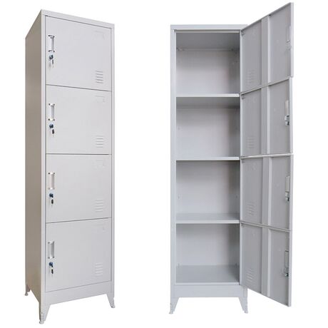 STEELEN Μεταλλική Ντουλάπα-Φοριαμός (Locker) 50x45x190cm 4 Ντουλάπια Πάχος 0.4mm 24kg Γκρι Ανοικτό