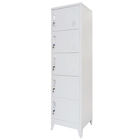 STEELEN Μεταλλική Ντουλάπα-Φοριαμός (Locker) 50x45x190cm 5 Ντουλάπια Πάχος 0.4mm 25kg Γκρι Ανοικτό