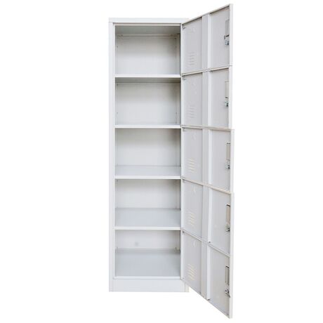 STEELEN Μεταλλική Ντουλάπα-Φοριαμός (Locker) 50x45x180cm 5 Ντουλάπια ΧΩΡΙΣ ΠΟΔΙΑ 25kg Γκρι Ανοικτό
