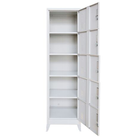 STEELEN Μεταλλική Ντουλάπα-Φοριαμός (Locker) 50x45x190cm 5 Ντουλάπια Πάχος 0.4mm 25kg Γκρι Ανοικτό