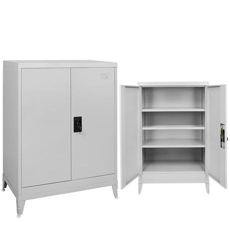 STEELEN Μεταλλική Ντουλάπα - Παπουτσοθήκη 90x45x132cm Πάχους 0.6mm/0.8mm (πάτωμα) Γαλβανιζέ με 3 Ράφια και Ρυθμιζόμενα Πόδια - 4 Αποθηκευτικοί Χώροι