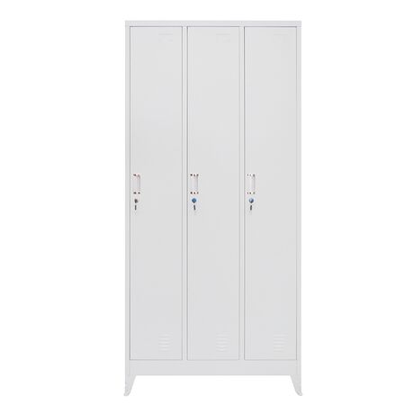 STEELEN Μεταλλική Ντουλάπα - Φοριαμός (Locker) 90x45x195cm 3φυλλη 51kg με Ρυθμιζόμενα Πόδια Πάχος 0.4mm 9 Αποθηκευτικών Χώρων