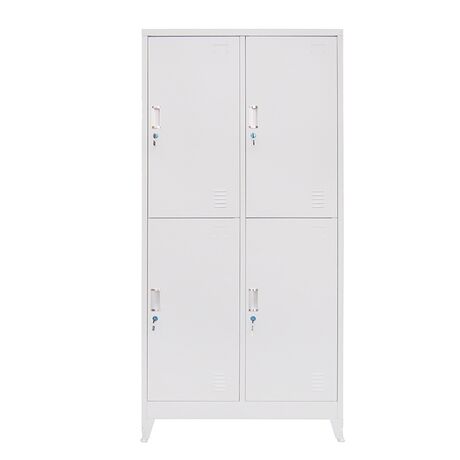 STEELEN Μεταλλική Ντουλάπα - Φοριαμός (Locker) 90x45x190cm 4 Θέσεων Πάχος 0.4mm με Ρυθμιζόμενα Πόδια 46kg Γκρι Ανοιχτό