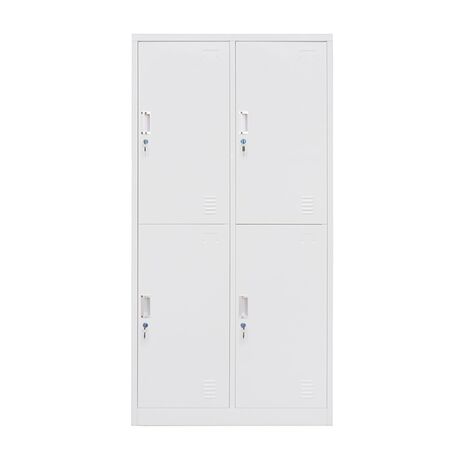 STEELEN Μεταλλική Ντουλάπα - Φοριαμός (Locker) 90x45x180cm 4 Θέσεων ΧΩΡΙΣ ΠΟΔΙΑ Πάχος 0.4mm 46kg Γκρι Ανοιχτό