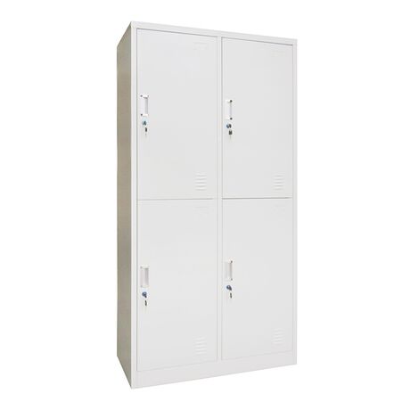 STEELEN Μεταλλική Ντουλάπα - Φοριαμός (Locker) 90x45x180cm 4 Θέσεων ΧΩΡΙΣ ΠΟΔΙΑ Πάχος 0.4mm 46kg Γκρι Ανοιχτό