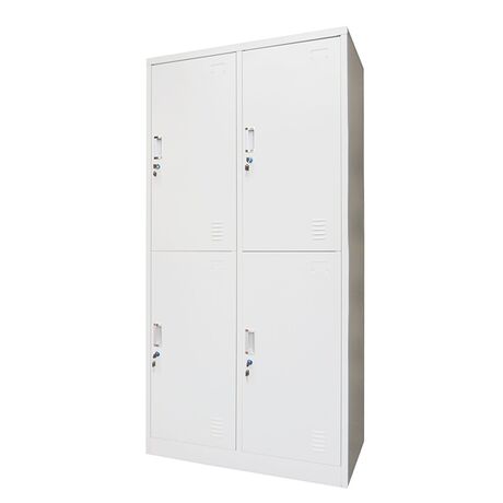 STEELEN Μεταλλική Ντουλάπα - Φοριαμός (Locker) 90x45x180cm 4 Θέσεων ΧΩΡΙΣ ΠΟΔΙΑ Πάχος 0.4mm 46kg Γκρι Ανοιχτό