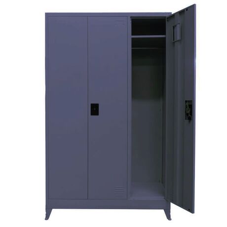 STEELEN Μεταλλική Ντουλάπα 115x45x191cm Γαλβανιζέ 3φυλλη με 5 Ράφια και Ρυθμιζόμενα Πόδια -7 Αποθηκευτικοί Χώροι 56.5kg Ανθρακί Ματ