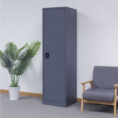 STEELEN Μεταλλική Ντουλάπα 50x45x181cm Πάχους 0.6mm/0.8mm (πάτωμα)  ΧΩΡΙΣ ΠΟΔΙΑ Γαλβανιζέ με 4 Ράφια - 5 Αποθηκευτικοί Χώροι Ανθρακί Ματ