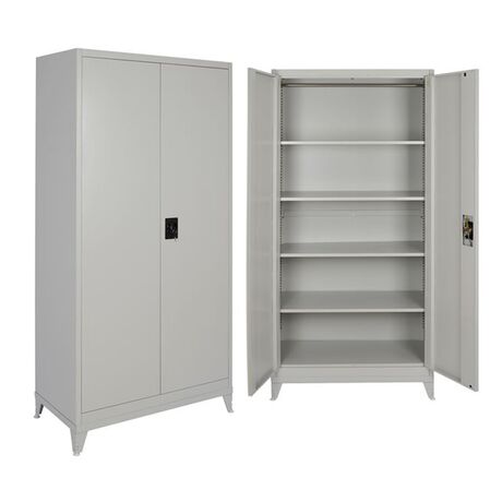 STEELEN Μεταλλική Ντουλάπα 80x45x191cm Πάχους 0.6mm/0.8mm (πάτωμα) Γαλβανιζέ με 4 Ράφια και Ρυθμιζόμενα Πόδια - 5 Αποθηκευτικοί Χώροι