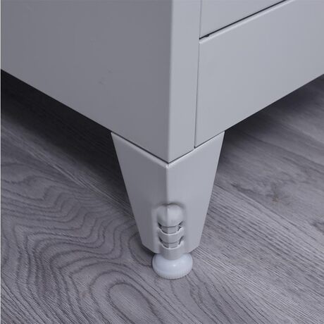 STEELEN Μεταλλική Ντουλάπα-Φοριαμός (Locker) 38x45x191cm Μονόφυλλη 23.5kg Πάχος 0.4mm Ανοικτό Γκρι 2 Ράφια- 3 Αποθηκευτικοί Χώροι 4 Ρυθμιζόμενα Πόδια