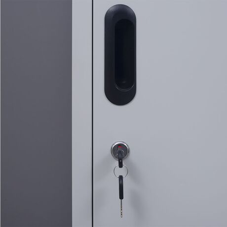 STEELEN Μεταλλική Ντουλάπα-Φοριαμός (Locker) 38x45x181cm Μονόφυλλη 23.5kg Πάχος 0.4mm Ανοικτό Γκρι 2 Ράφια- 3 Αποθηκευτικοί Χώροι ΧΩΡΙΣ ΠΟΔΙΑ