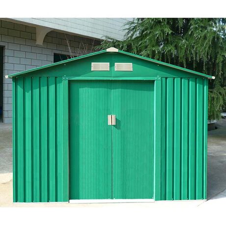 STEELEN Μεταλλική Αποθήκη Κήπου - Σπιτάκι Κήπου 261x181x198 (8.6'x6') 4.3m² Γαλβανιζέ Polis Πράσινη