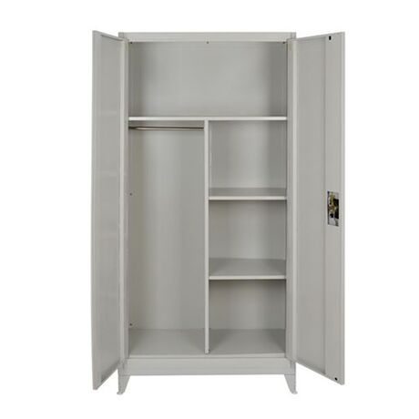 STEELEN Μεταλλική Ντουλάπα 80x45x191cm Πάχους 0.6mm/0.8mm (πάτωμα) Γαλβανιζέ με Χώρισμα και Ρυθμιζόμενα Πόδια - 5 Αποθηκευτικοί Χώροι