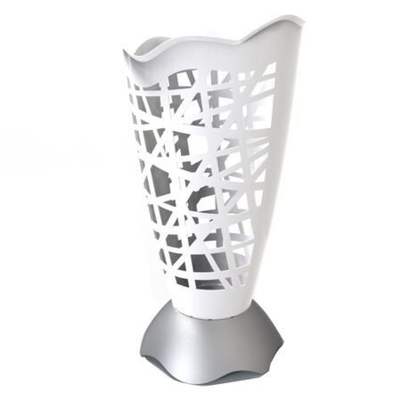 BAMA Ιταλίας Ομπρελοθήκη Πλαστική Ø30x60.5cm με Διάτρητη Επιφάνεια Λευκό-Ασημί