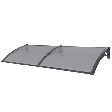 VESTA Στέγαστρο Πόρτας/Παραθύρου 200x80cm Πλαστικό ABS Αλουμίνιο Πάχους 1mm Πολυκαρμπονικό Πάνελ Πάχους 5mm 5.65kg Ανθρακί-Διάφανο Ανθρακί