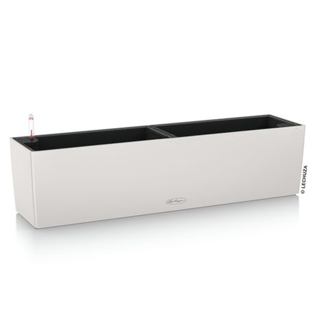 LECHUZA Balconera Color80 Ζαρντινιέρα 79x19x19cm Αυτοποτιζόμενη με 2 Δοχεία Φύτευσης Light Grey Γερμανίας