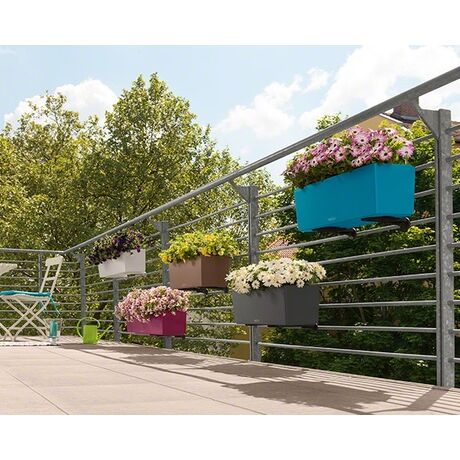 LECHUZA Balconera Color50 Ζαρντινιέρα 50x19x19cm Αυτοποτιζόμενη με Δοχείο Φύτευσης Light Grey Γερμανίας