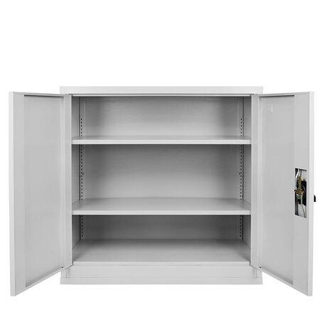 STEELEN Μεταλλική Ντουλάπα 100x45x91cm Πάχους 0.6mm/0.8mm (πάτωμα) Γαλβανιζέ με 2 Ράφια - 3 Αποθηκευτικοί Χώροι