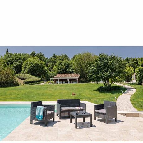 TOOMAX ITALY Καθιστικό-Σαλόνι Κήπου 4 Ατόμων + Τραπέζι Κήπου Πολυπροπυλένιο Rattan Ανθρακί PENELOPE 4 SEATS