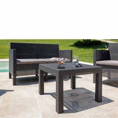 TOOMAX ITALY Καθιστικό-Σαλόνι Κήπου 4 Ατόμων + Τραπέζι Κήπου Πολυπροπυλένιο Rattan Ανθρακί PENELOPE 4 SEATS