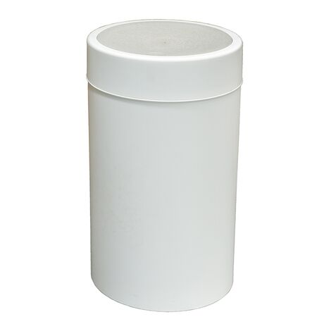 Κάδος Απορριμμάτων Πλαστικός 28lt  Ø30x50cm Πολυχρηστικός με Αιωρούμενο Καπάκι Λευκό-Πέτρα