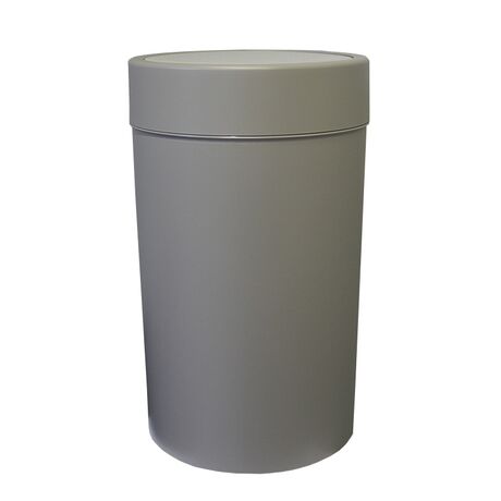 Κάδος Απορριμμάτων Πλαστικός 28lt  Ø30x50cm Πολυχρηστικός με Αιωρούμενο Καπάκι ΓκρέΪζ-Πέτρα